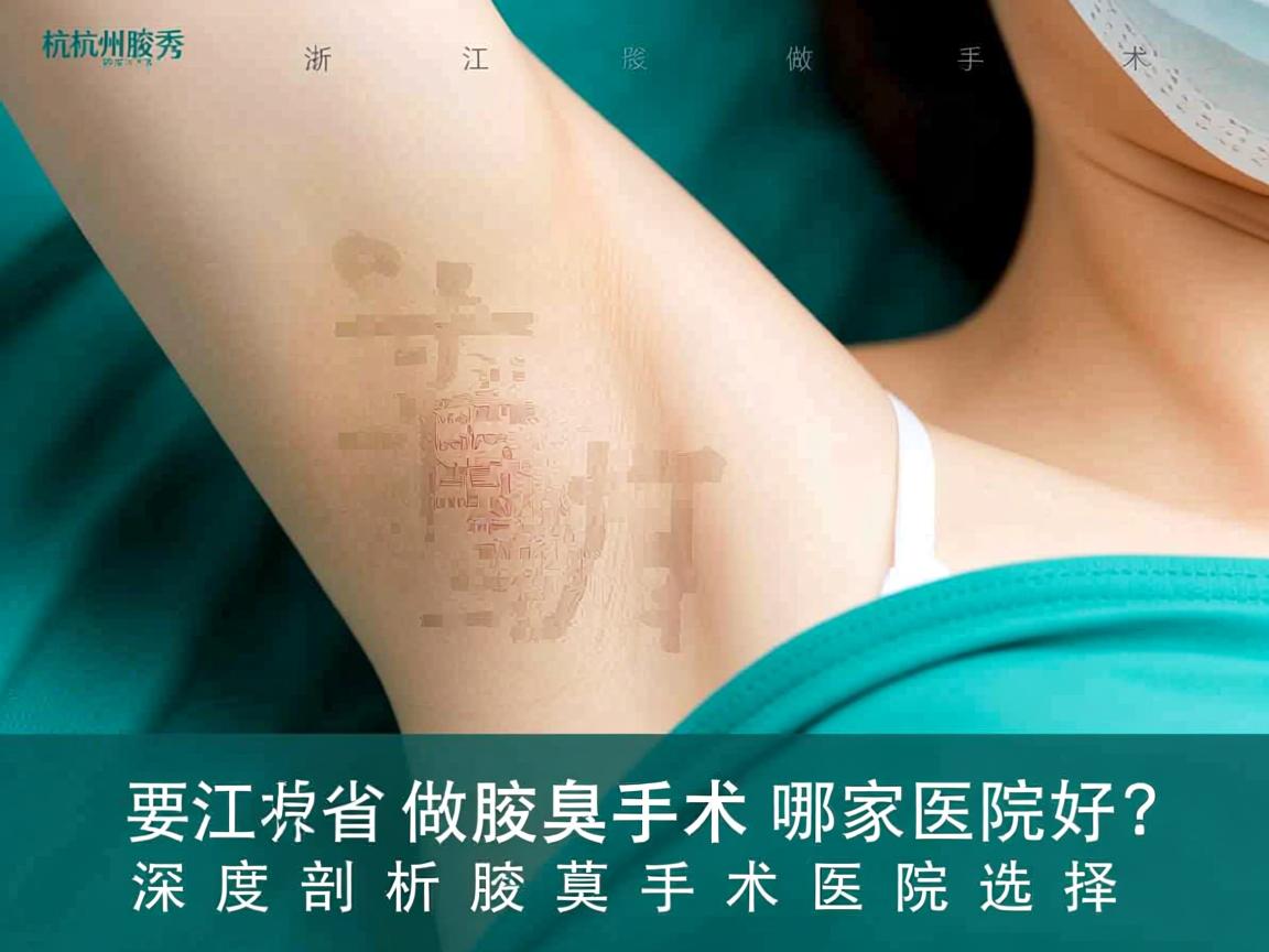 杭州腋秀解析，浙江省做腋臭手术哪家医院好？深度剖析腋臭手术医院选择