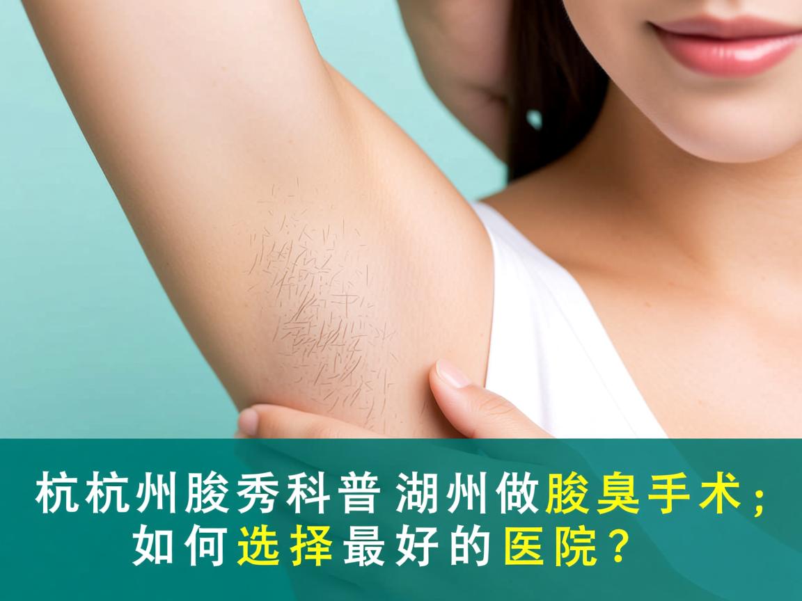 杭州腋秀科普，湖州做腋臭手术，如何选择最好的医院？