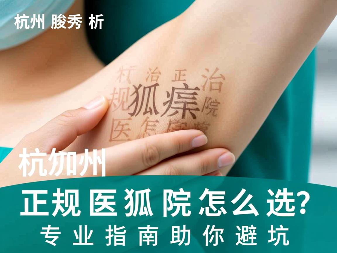 杭州腋秀解析，杭州治狐臭正规医院怎么选？专业指南助你避坑