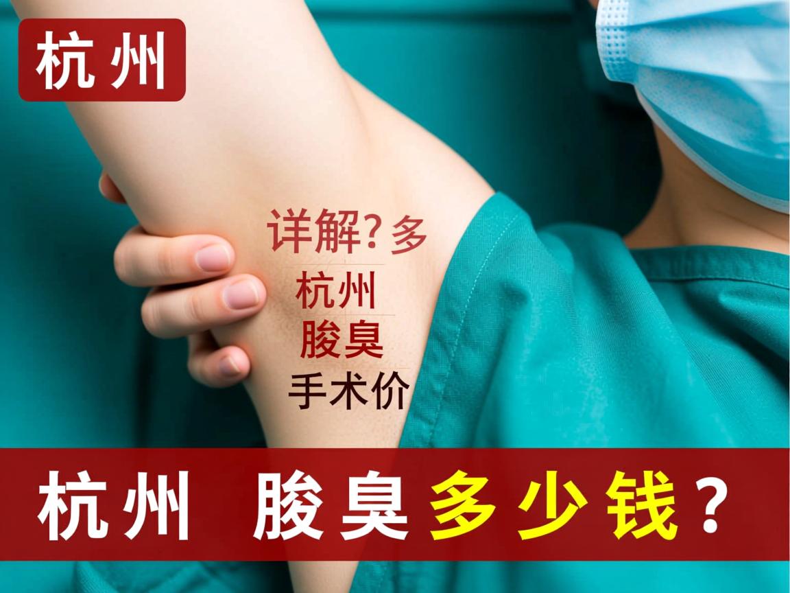 杭州去腋臭多少钱？详解杭州腋臭手术价格与选择