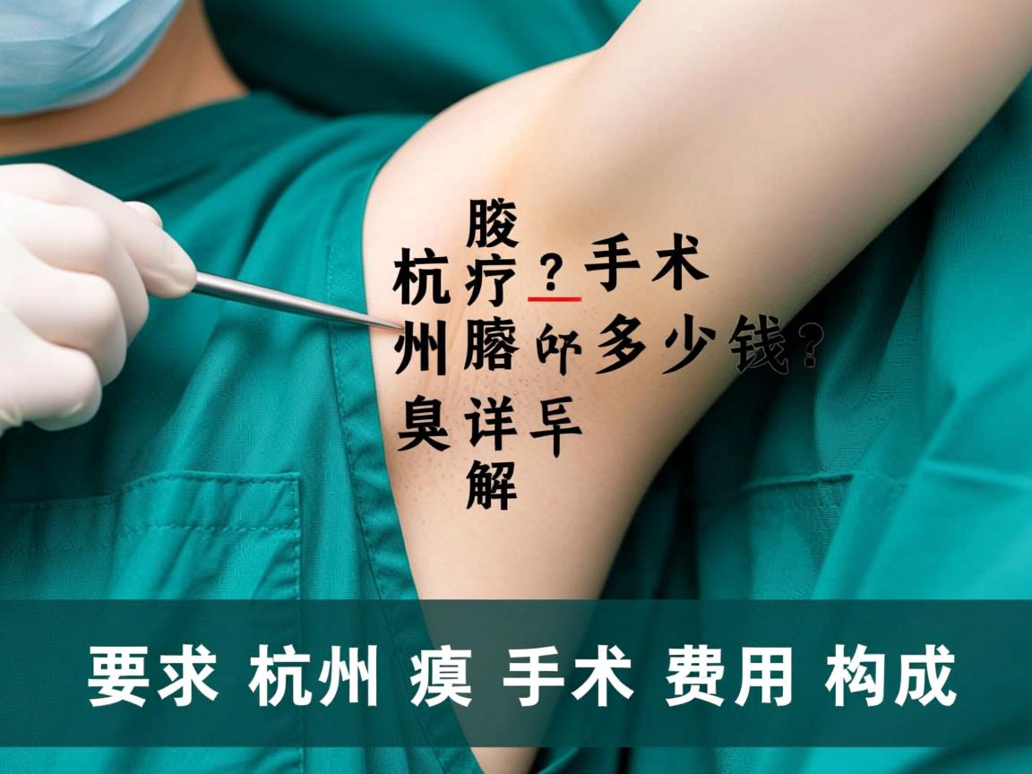 杭州腋臭手术多少钱？详解杭州腋臭手术费用构成
