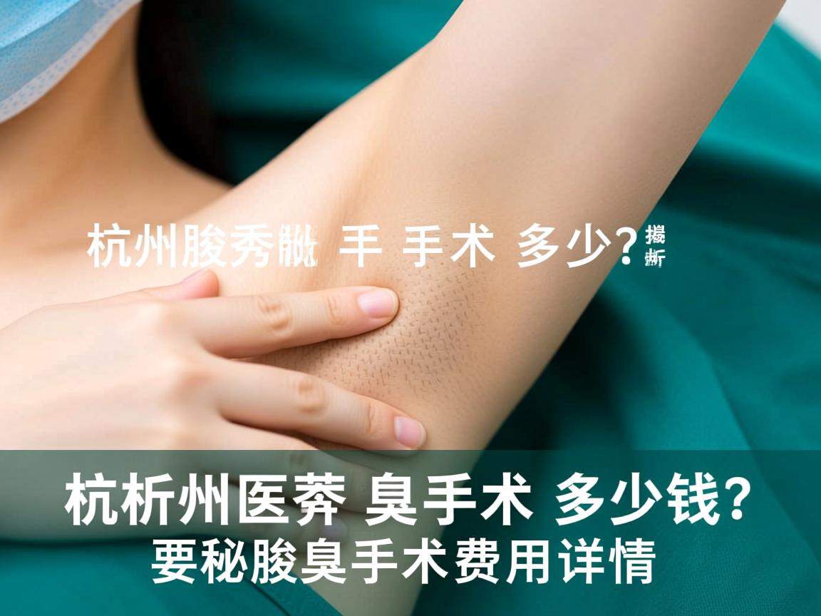 杭州腋秀解析，做腋臭手术多少钱？揭秘腋臭手术费用详情