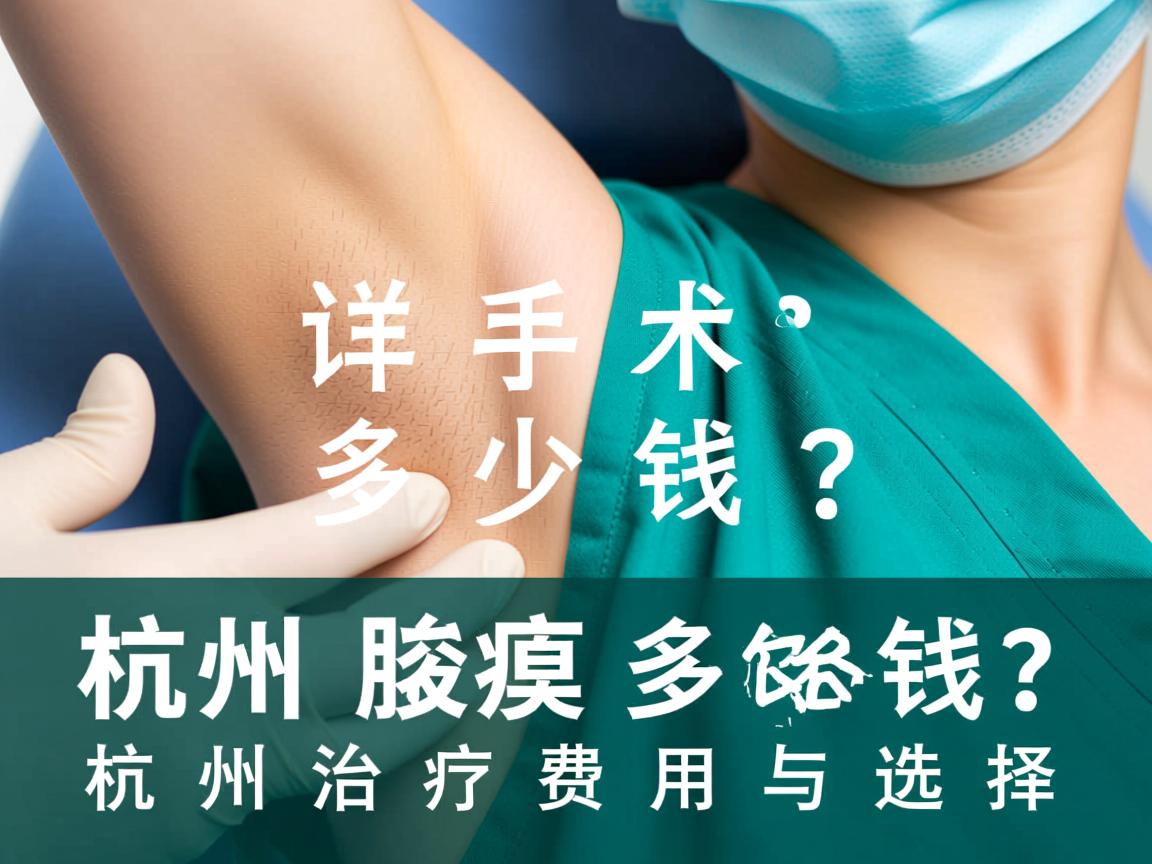 杭州腋臭手术多少钱？详解杭州腋臭治疗费用与选择