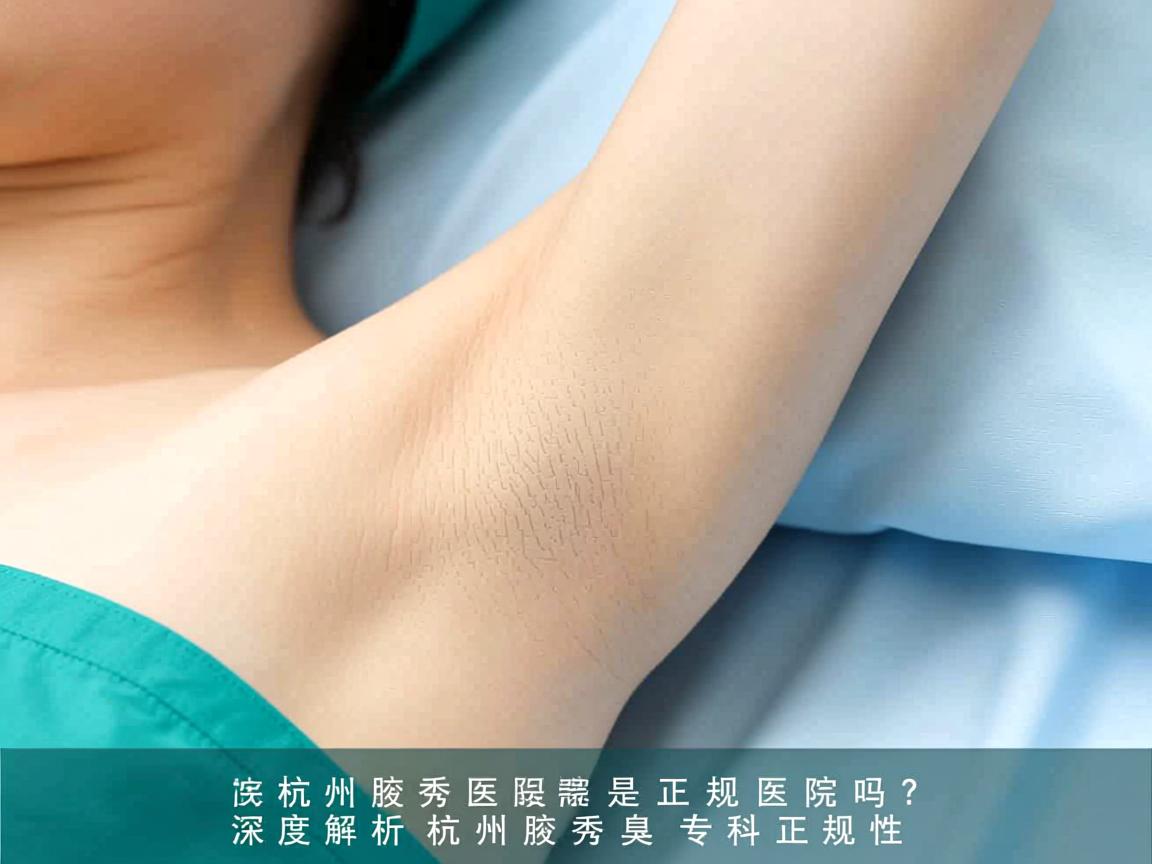 杭州腋秀医院是正规医院吗？深度解析杭州腋秀腋臭专科正规性