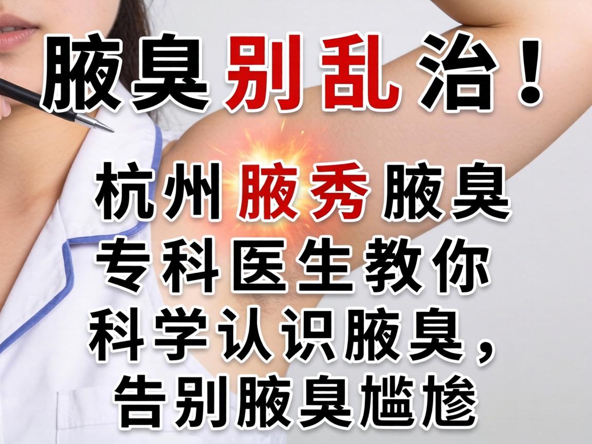 腋臭别乱治！杭州腋秀腋臭专科医生教你科学认识腋臭，告别腋臭尴尬