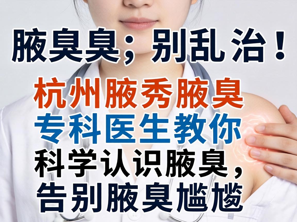 腋臭别乱治！杭州腋秀腋臭专科医生教你科学认识腋臭，告别腋臭尴尬