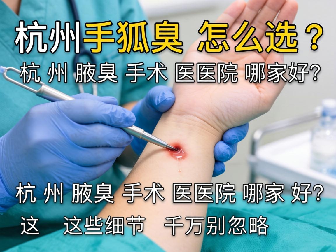 杭州狐臭手术怎么选？杭州腋臭手术医院哪家好？这些细节千万别忽略