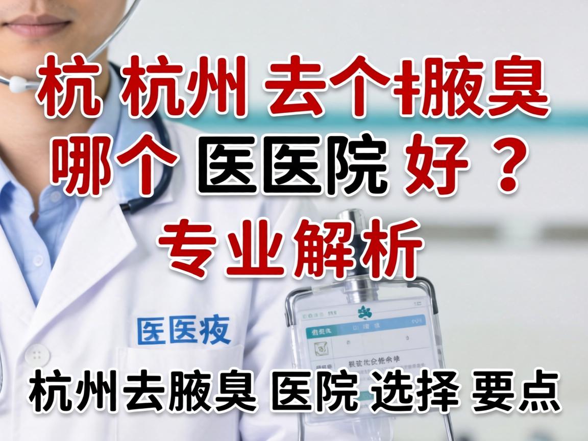 杭州去腋臭哪个医院好？专业解析杭州去腋臭医院选择要点