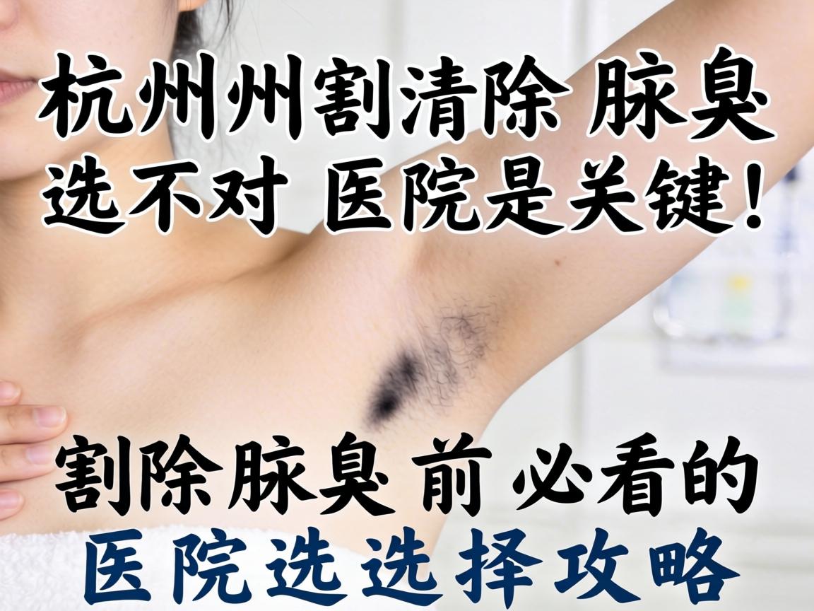 杭州割除腋臭，选对医院是关键！割除腋臭前必看的医院选择攻略