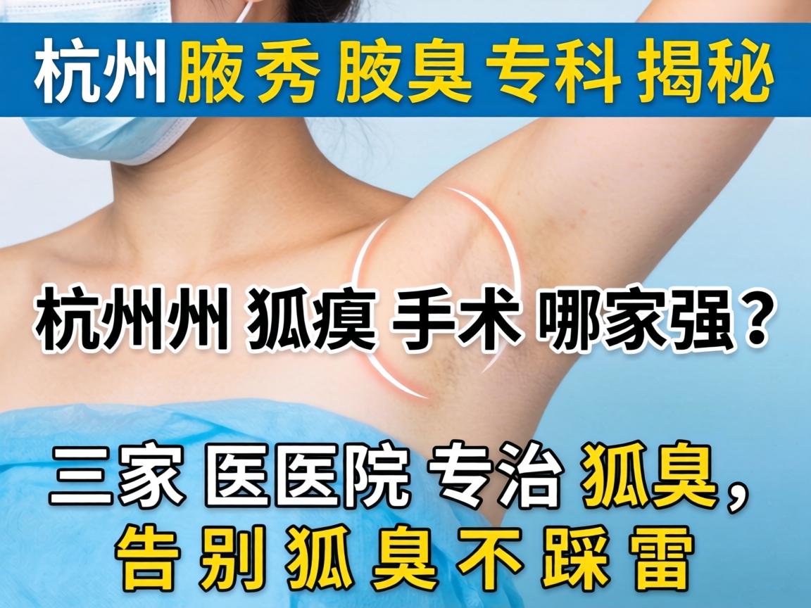 杭州腋秀腋臭专科揭秘，杭州狐臭手术哪家强？这三家医院专治狐臭，告别狐臭不踩雷