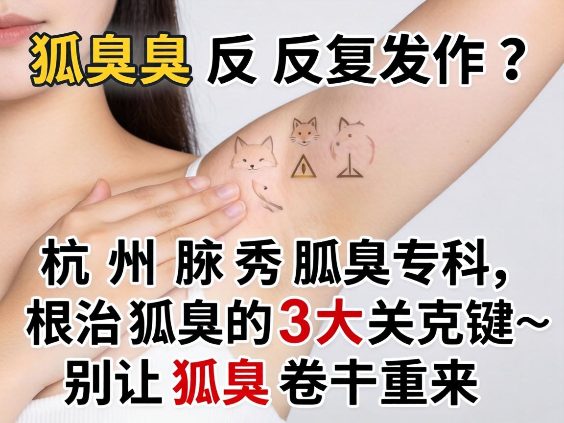 狐臭反复发作？杭州腋秀腋臭专科，根治狐臭的3大关键，别让狐臭卷土重来