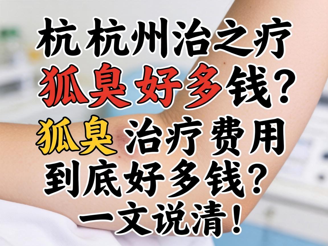 杭州治疗狐臭好多钱？狐臭治疗费用到底好多钱？一文说清！