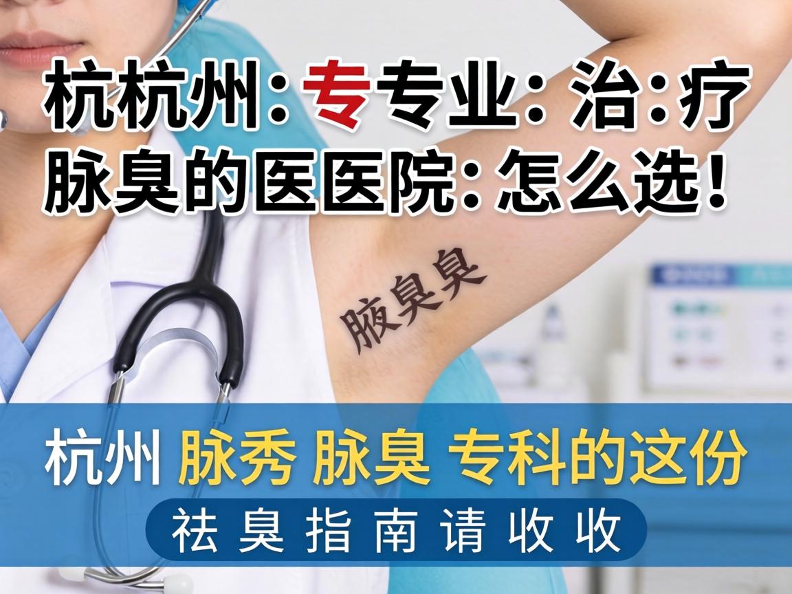 杭州专业治疗腋臭的医院怎么选？杭州腋秀腋臭专科的这份祛臭指南请收好