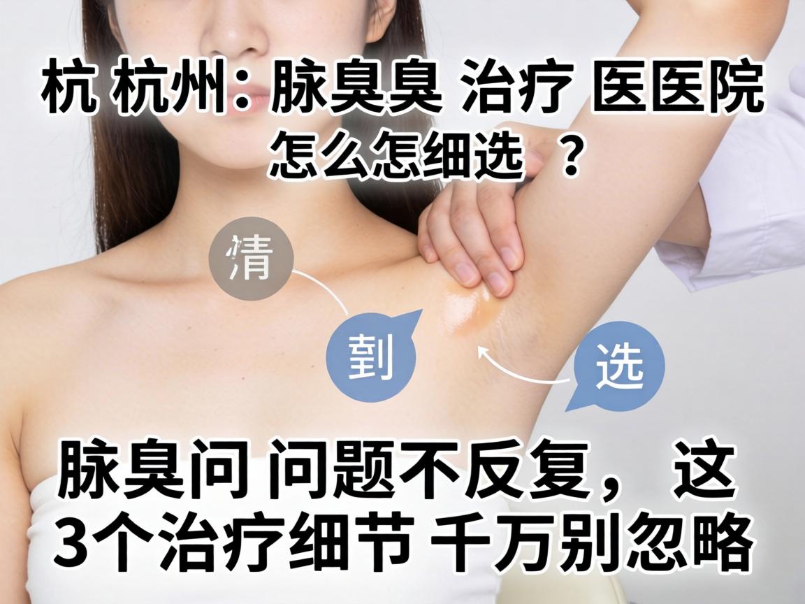 杭州腋臭治疗医院怎么选？腋臭问题不反复，这3个治疗细节千万别忽略