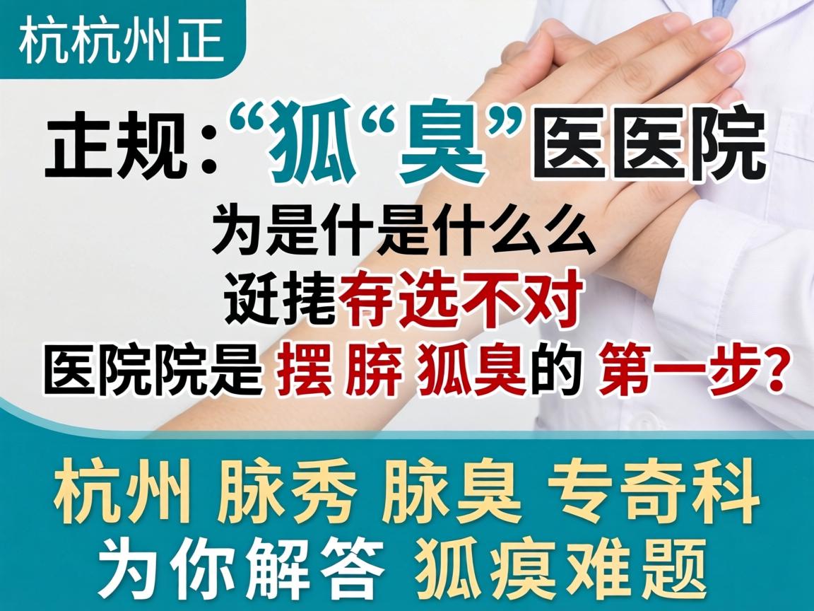 杭州正规狐臭医院，为什么选对医院是摆脱狐臭的第一步？杭州腋秀腋臭专科为你解答狐臭难题