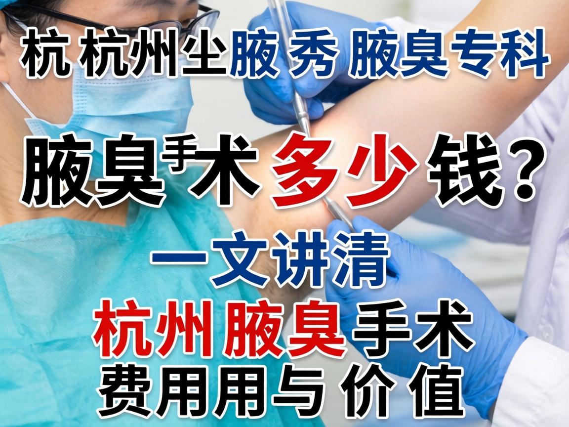 杭州腋秀腋臭专科，腋臭手术多少钱？一文讲清杭州腋臭手术费用与价值