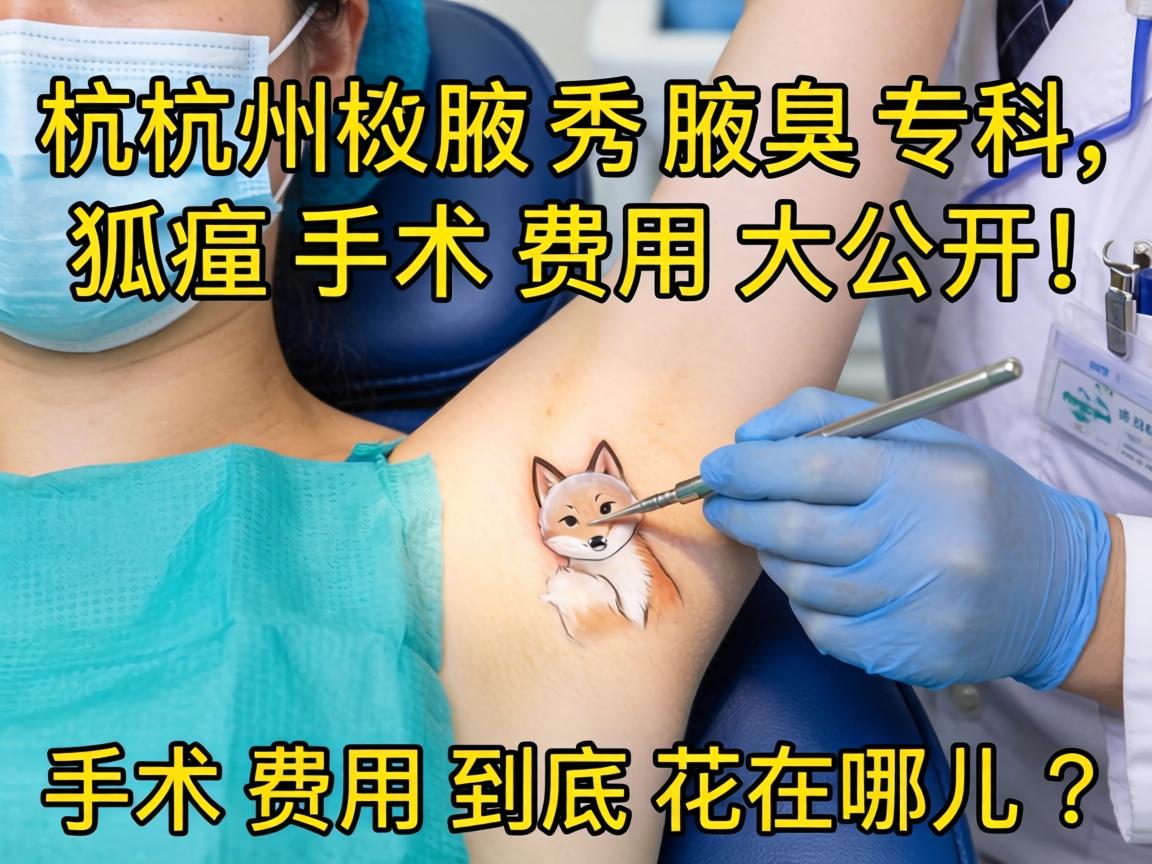 杭州腋秀腋臭专科，狐臭手术费用大公开！手术费用到底花在哪儿？