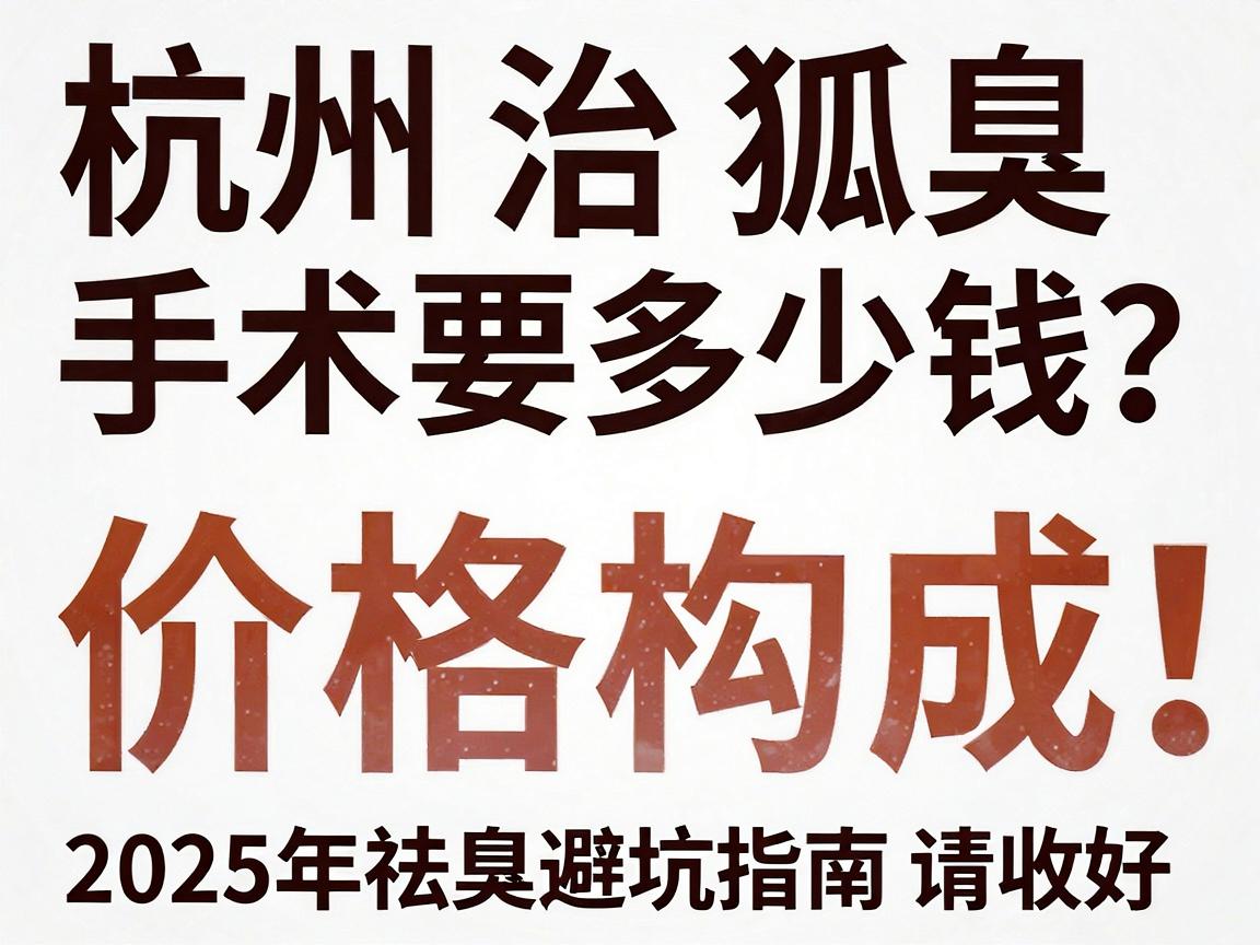 杭州治狐臭手术要多少钱？深度拆解价格构成，这份2025年祛臭避坑指南请收好