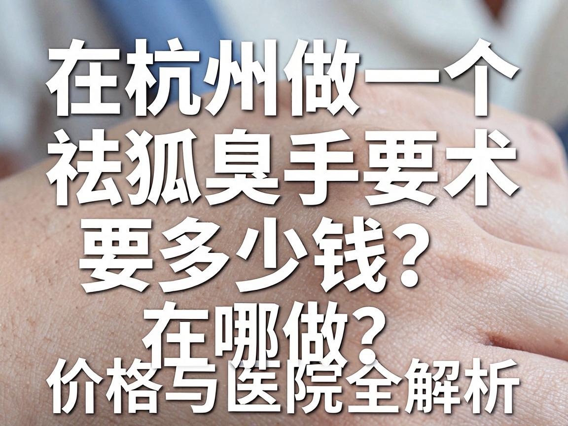 在杭州做一个祛狐臭手术要多少钱？在哪做？价格与医院全解析