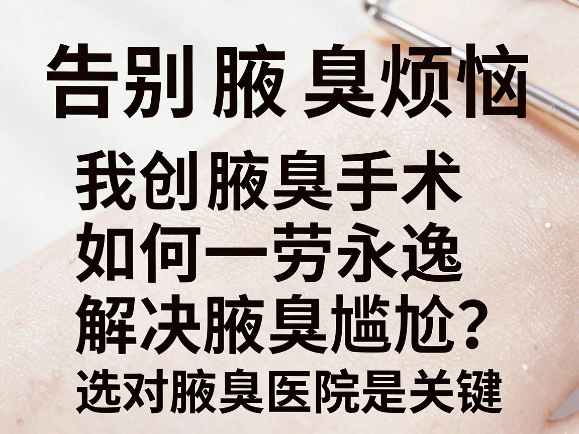 告别腋臭烦恼，微创腋臭手术如何一劳永逸解决腋臭尴尬？选对腋臭医院是关键