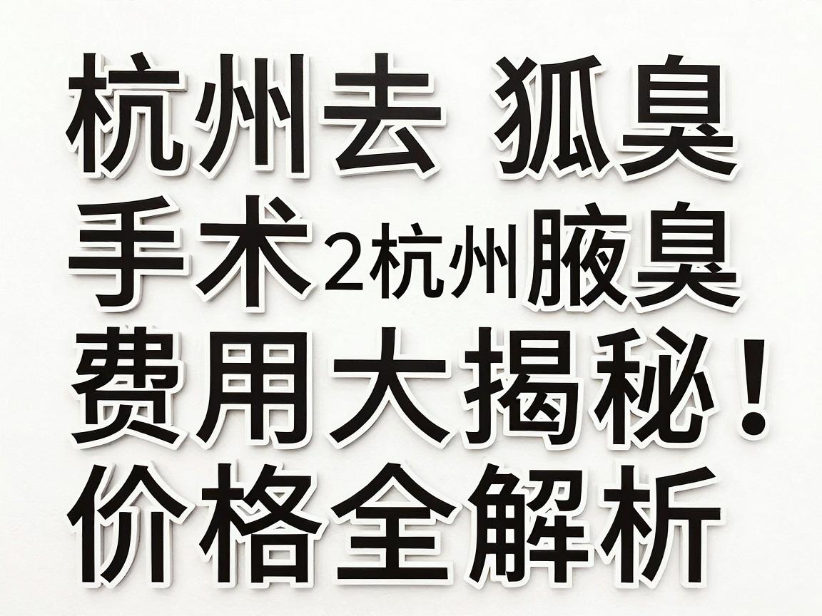 杭州去狐臭手术费用大揭秘，2025年杭州腋臭手术价格全解析