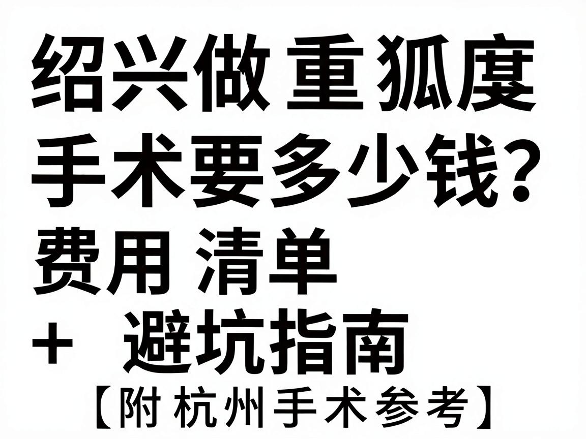 绍兴做重度狐臭手术要多少钱？费用清单+避坑指南（附杭州手术参考）