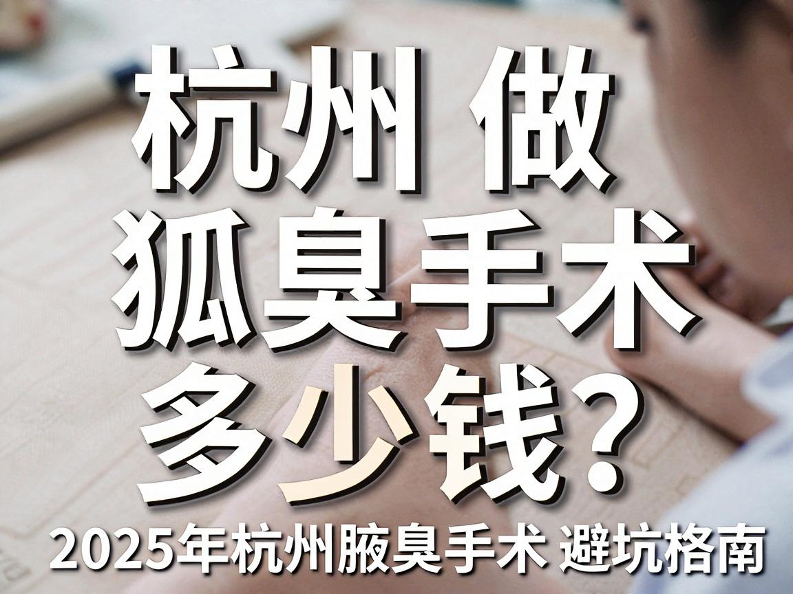 杭州做狐臭手术多少钱？揭秘2025年杭州腋臭手术真实价格与避坑指南