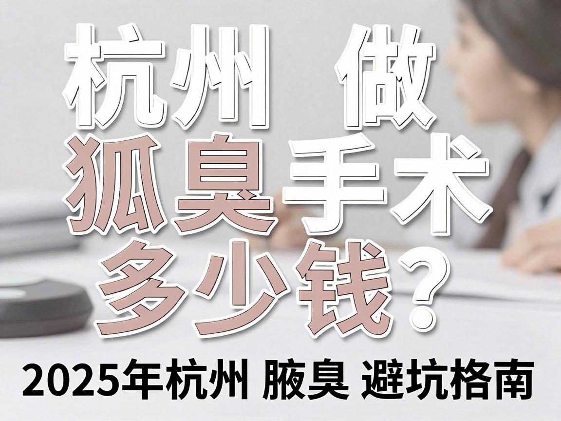 杭州做狐臭手术多少钱？揭秘2025年杭州腋臭手术真实价格与避坑指南