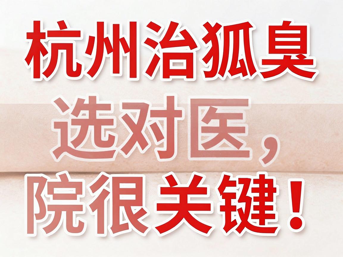 杭州治狐臭选对医院很关键！正规医院治狐臭，这些细节别忽略