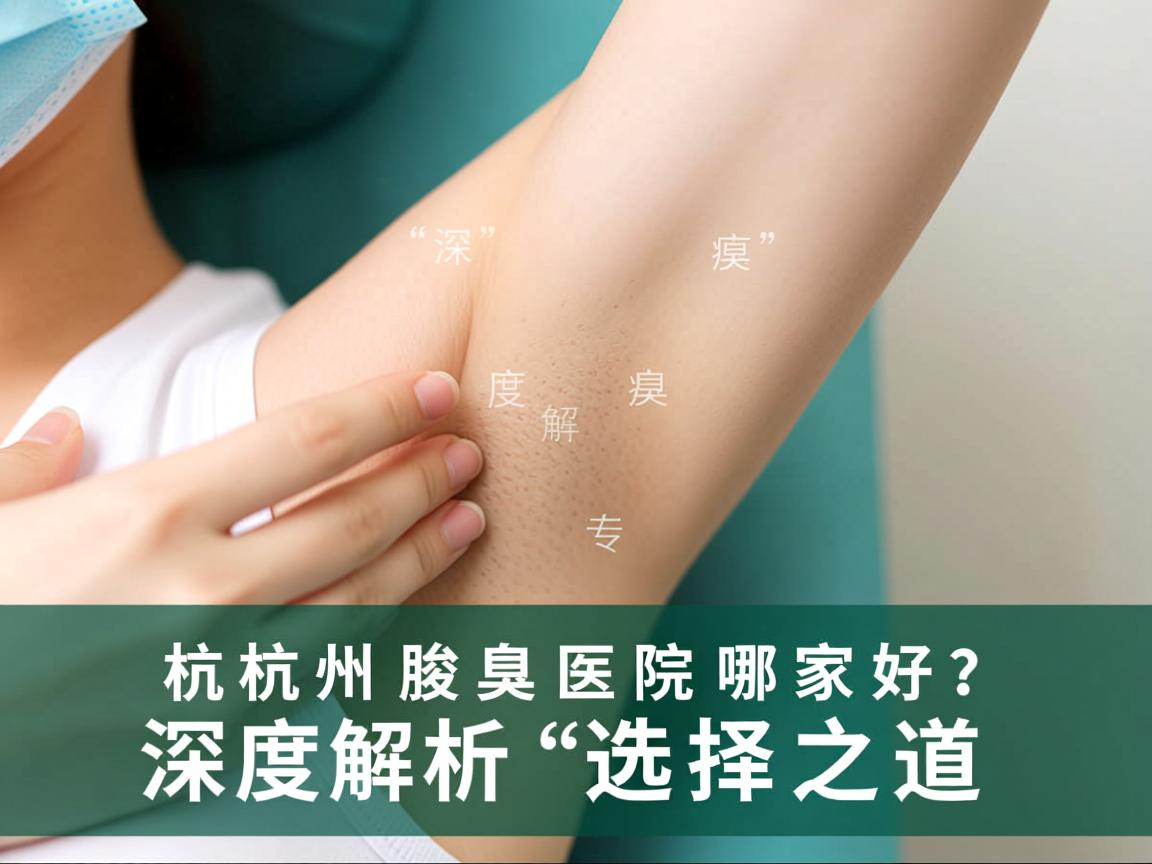 杭州腋臭医院哪家好？深度解析杭州腋臭专科医院的选择之道
