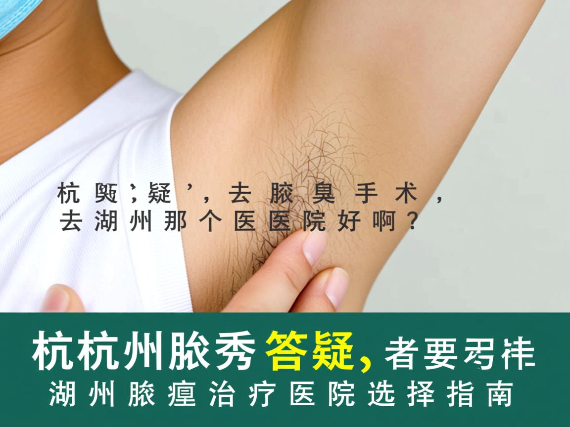杭州腋秀答疑，去腋臭手术去湖州那个医院好啊？湖州腋臭治疗医院选择指南