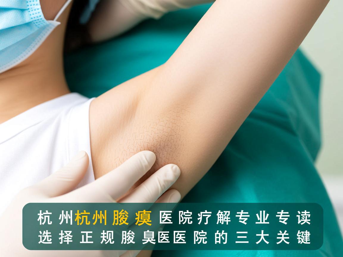 杭州腋臭医院专业解读，选择正规腋臭医院的三大关键