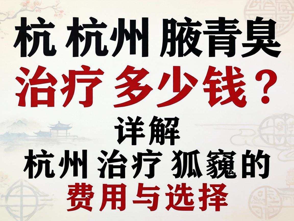 杭州腋臭治疗多少钱？详解杭州治疗狐臭的费用与选择