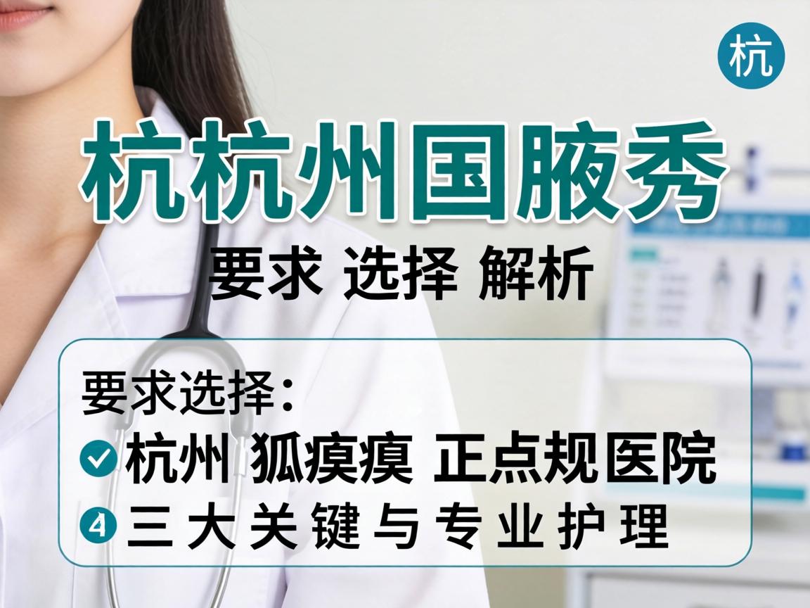 杭州腋秀解析，选择杭州狐臭正规医院的三大关键与专业护理