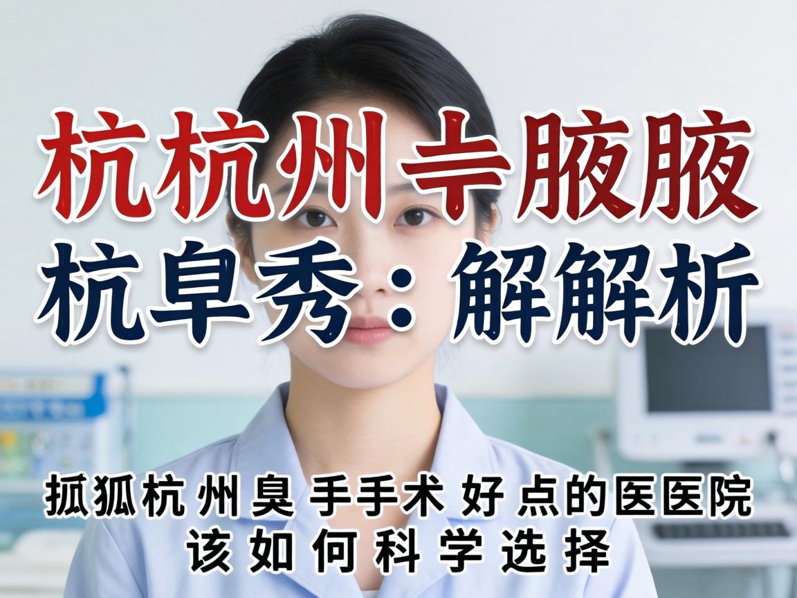 杭州腋秀解析，杭州狐臭手术好点的医院该如何科学选择