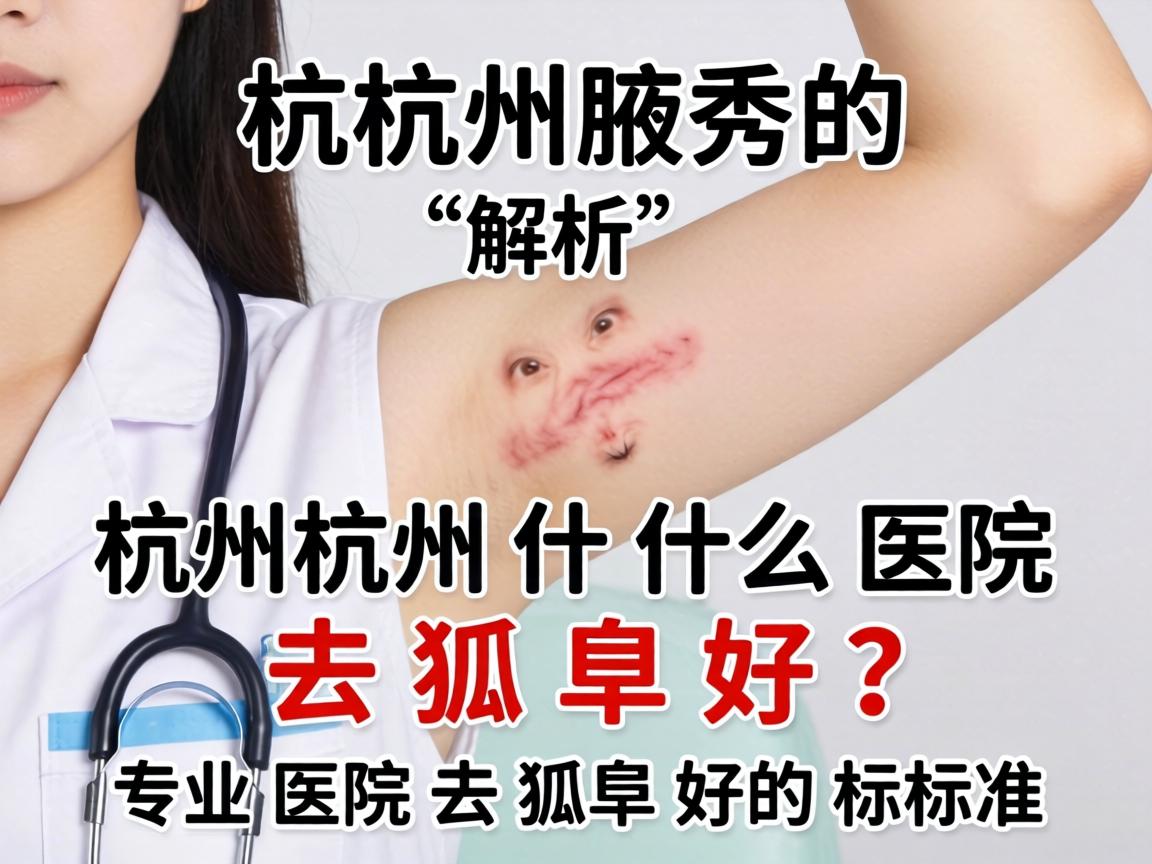 杭州腋秀解析，杭州什么医院去狐臭好？专业医院去狐臭好的标准