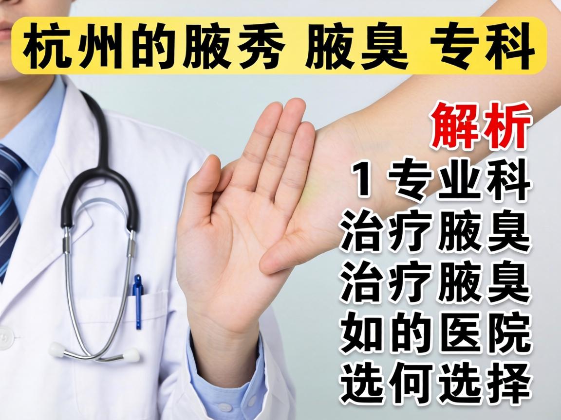 杭州腋秀腋臭专科解析，专业治疗腋臭的医院如何选择
