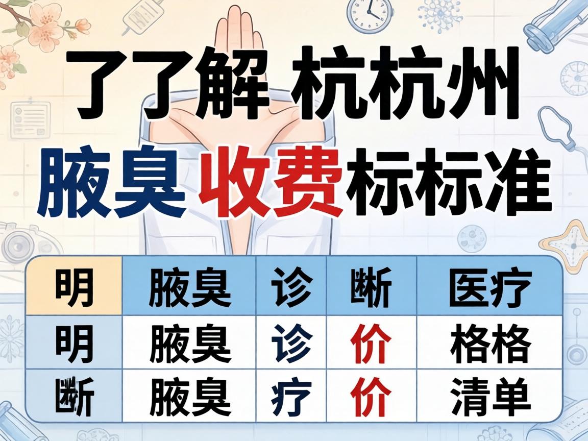 了解杭州腋臭收费标准 明晰腋臭诊疗价格清单