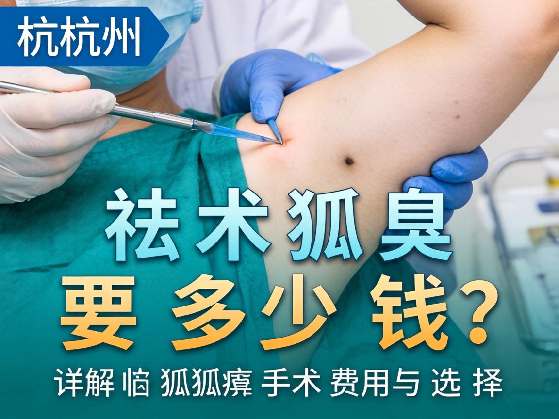 杭州祛狐臭手术要多少钱？详解杭州狐臭手术费用与选择