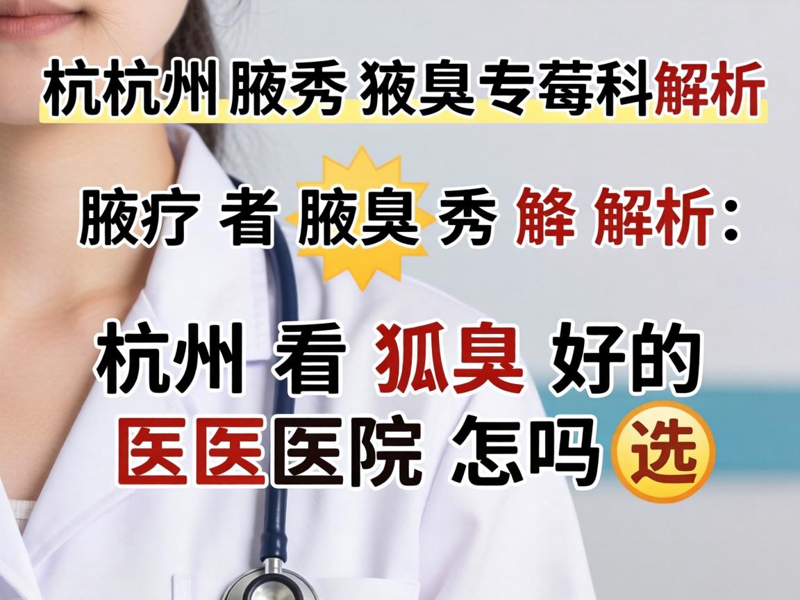 杭州腋秀腋臭专科解析，杭州看狐臭好的医院怎么选