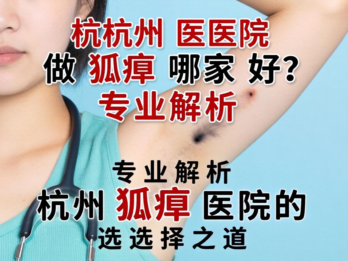 杭州医院做狐臭哪家好？专业解析杭州狐臭医院的选择之道