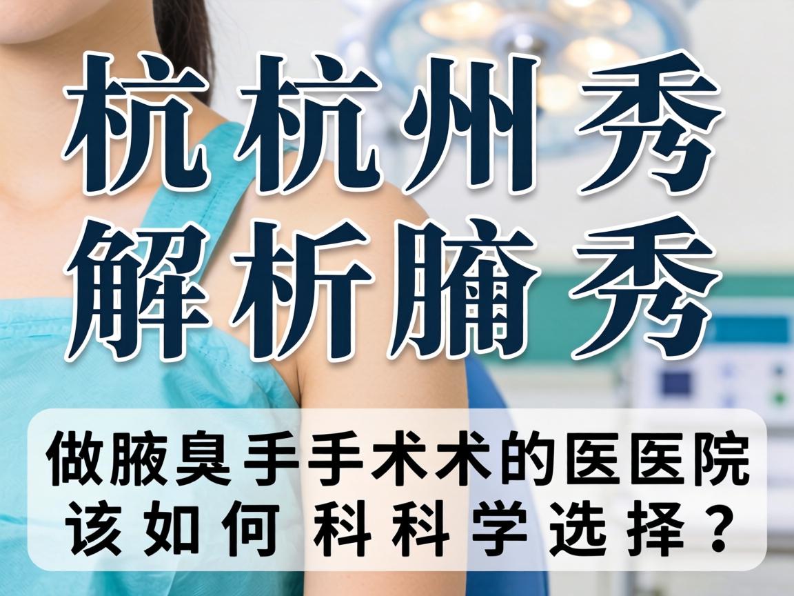 杭州腋秀解析，杭州做腋臭手术的医院该如何科学选择？