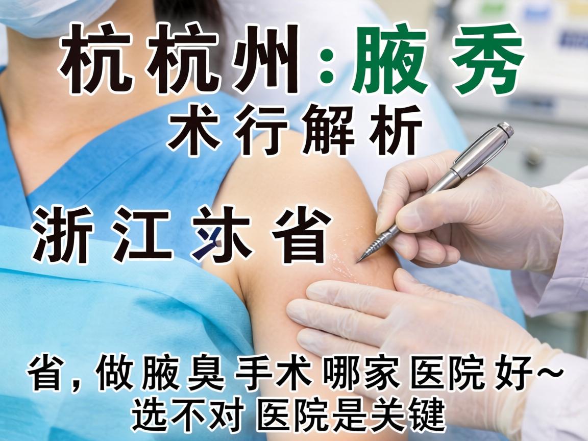 杭州腋秀解析，浙江省做腋臭手术哪家医院好，选对医院是关键
