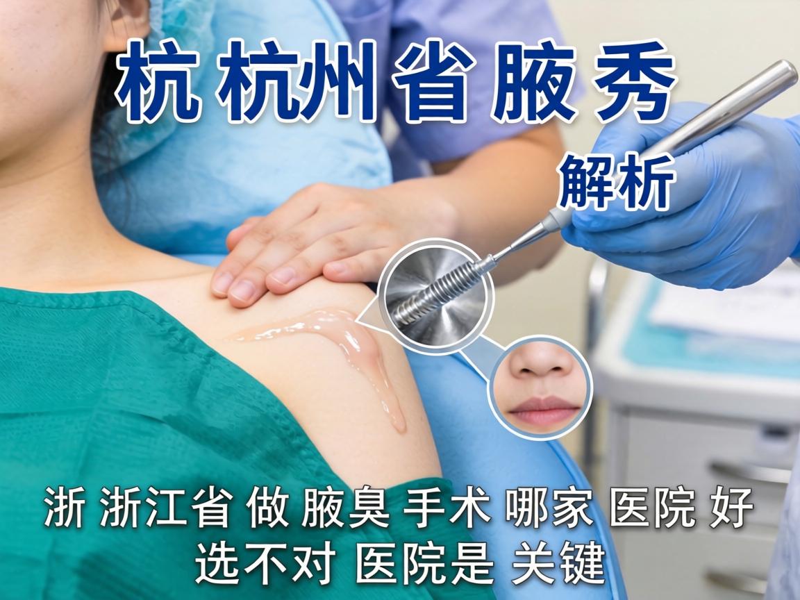 杭州腋秀解析，浙江省做腋臭手术哪家医院好，选对医院是关键