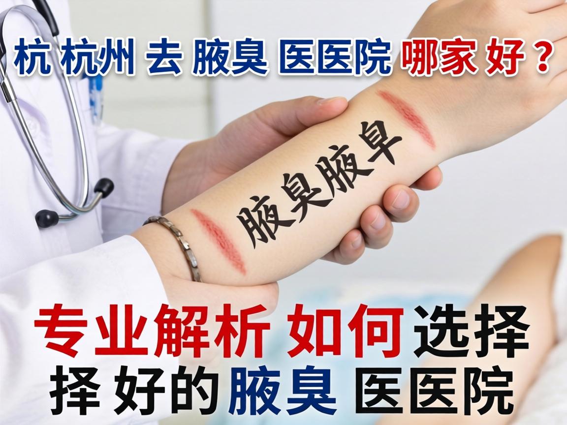 杭州去腋臭医院哪家好？专业解析如何选择好的腋臭医院