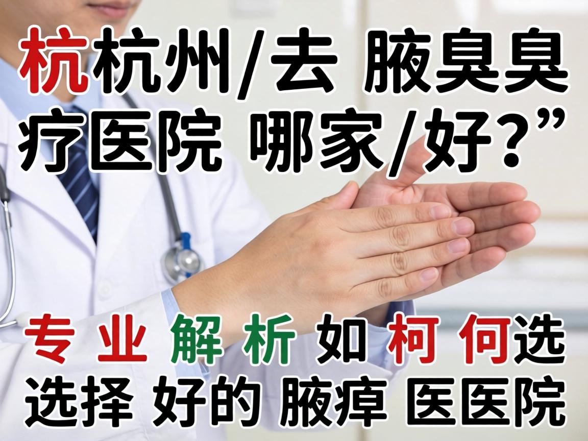 杭州去腋臭医院哪家好？专业解析如何选择好的腋臭医院