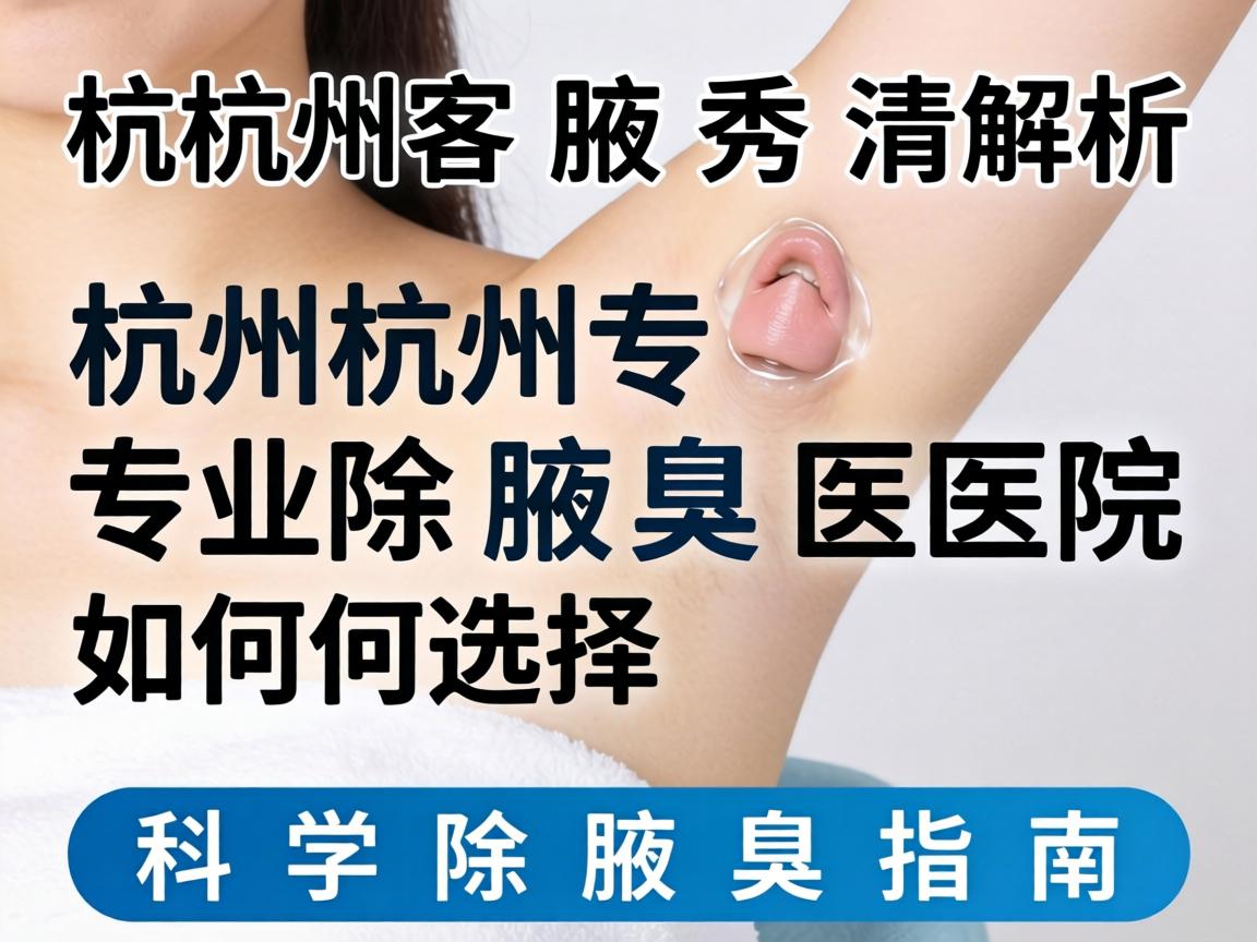 杭州腋秀解析，杭州专业除腋臭医院如何选择，科学除腋臭指南