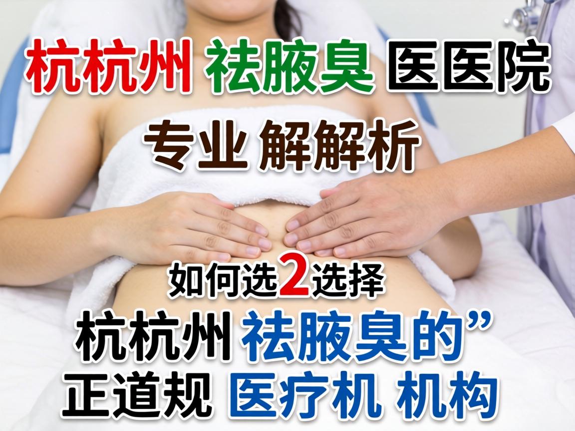 杭州祛腋臭医院专业解析，如何选择杭州祛腋臭的正规医疗机构