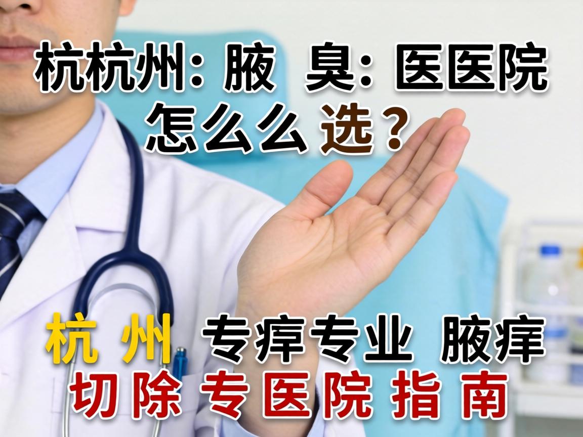 杭州腋臭医院怎么选？杭州专业腋臭切除医院指南