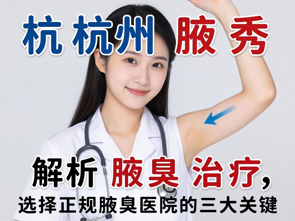 杭州腋秀解析腋臭治疗，选择正规腋臭医院的三大关键